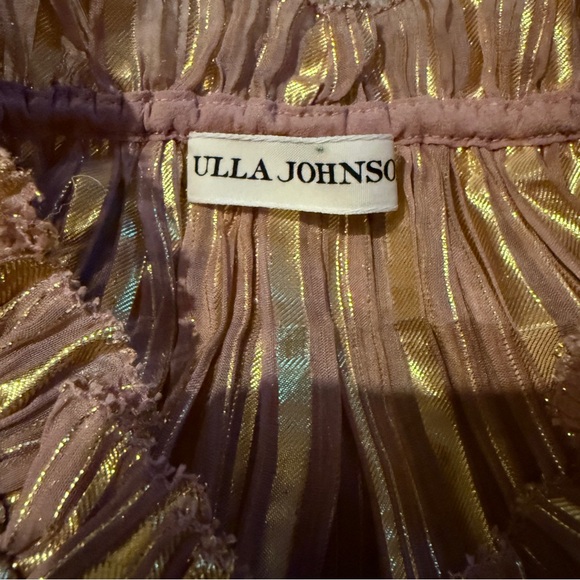 Ulla Johnson Averil‎ Ruffled Georgette Long Sleeve Mini Dress in Rose Multi Sz 2 - Picture 6 of 10